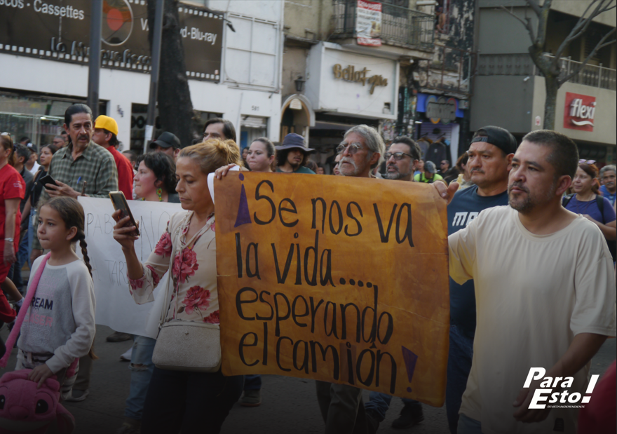 Se movilizan contra el tarifazo al transporte público en Jalisco